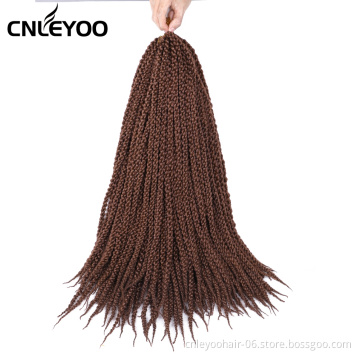 Discount 3D Cubic Twist Crochet Hair 18 Inch Brown 4S Pre-twisted Crochet Braiding Hair Extension For Women